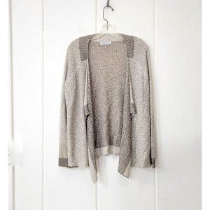 Ball of Cotton Natural Drape Front Open Cardigan